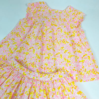 Jacadi yellow/pink top and skirt set  4A/104 1