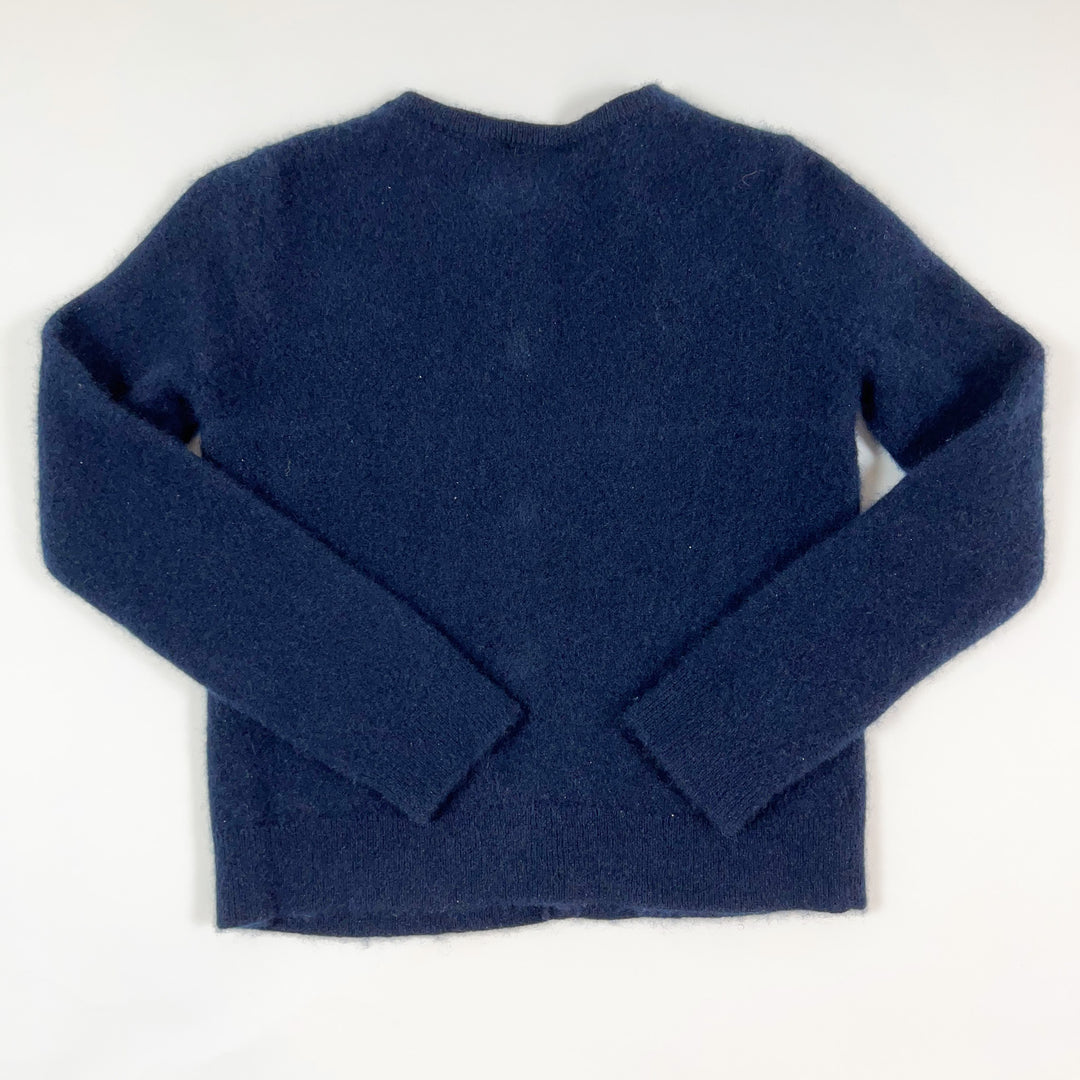 Bonpoint navy Kid's Tonia Imitation Pearl cherry cashmere cardigan 8Y 3