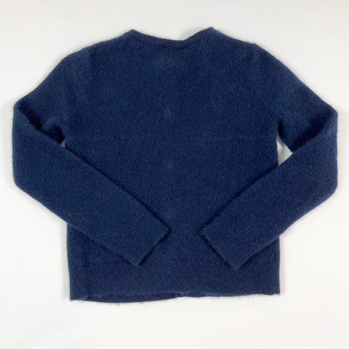 Bonpoint navy Kid's Tonia Imitation Pearl cherry cashmere cardigan 8Y 3