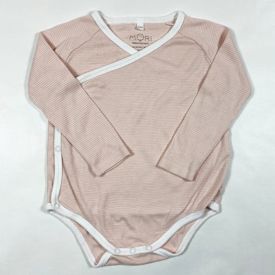 Mori pink white striped wrap-body 18-24M 1