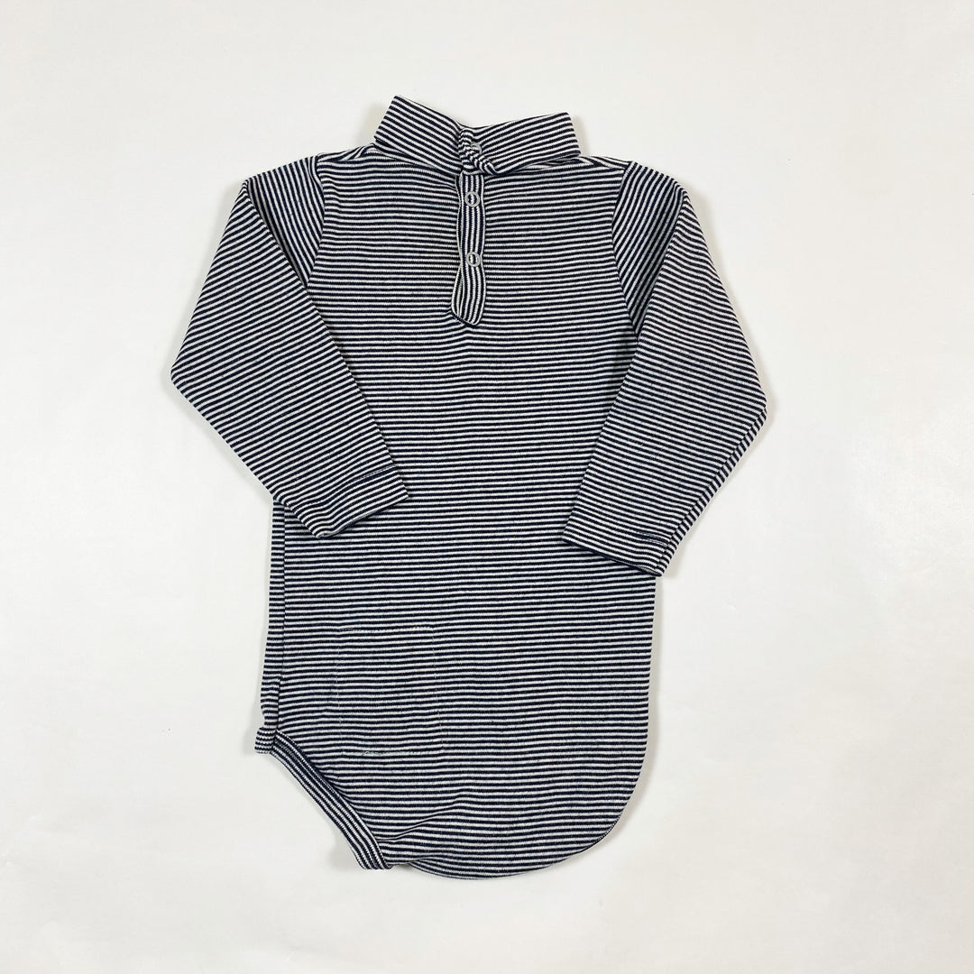 Petit Bateau navy striped turtleneck body 12M 2