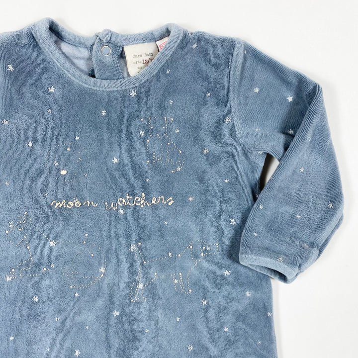 Zara dusk blue starry sky velvet pyjama 12-18M/86