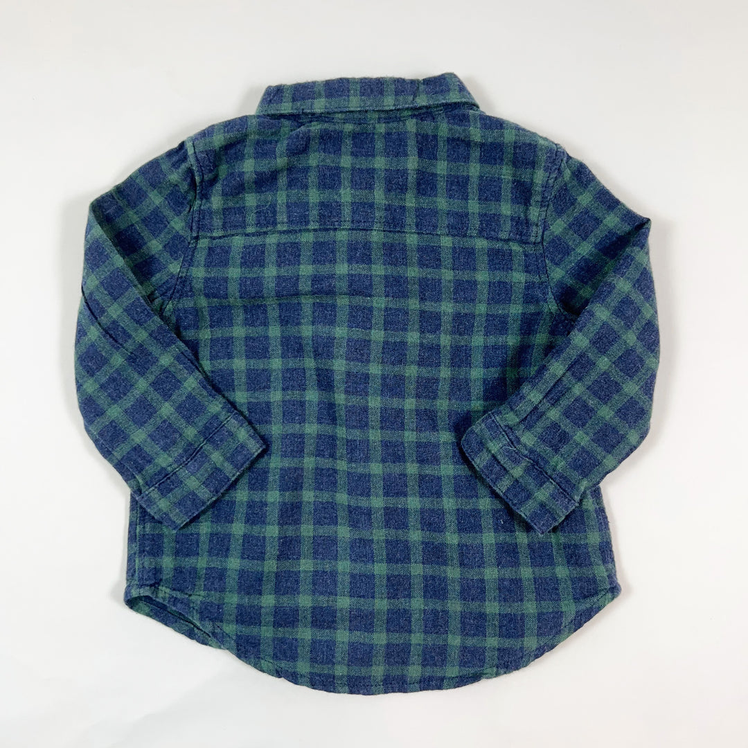 Zara green/blue checked flannel shirt 3-6M/68 2