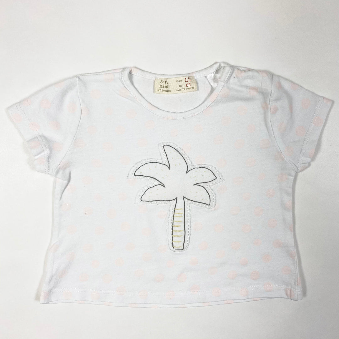 Zara pink polkadot palm tree t-shirt 1-3M/62