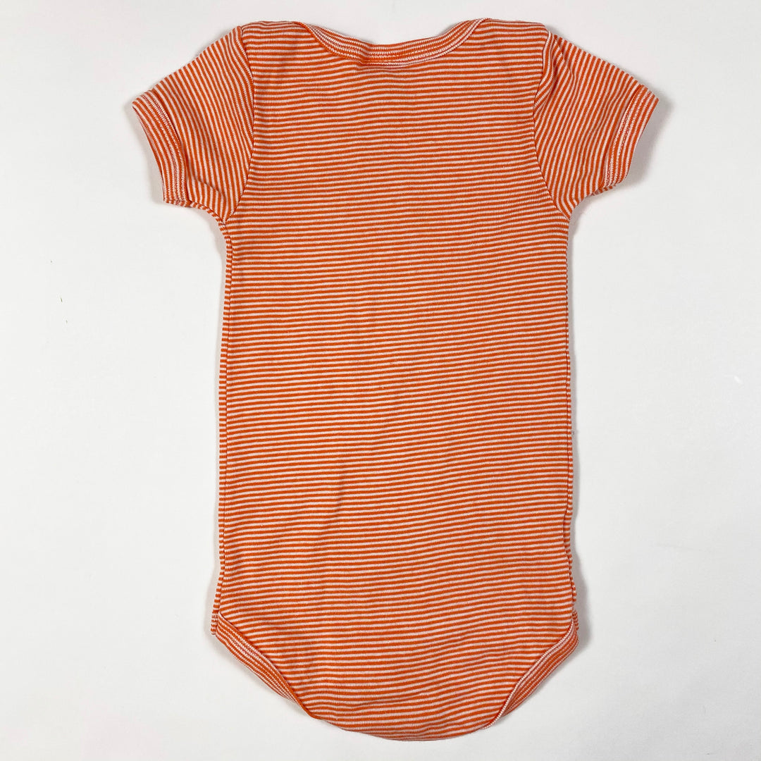 Petit Bateau orange striped short-sleeved body 12M/74