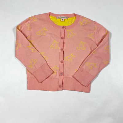 Bonpoint pink yellow cherry knit cardigan 3Y 1