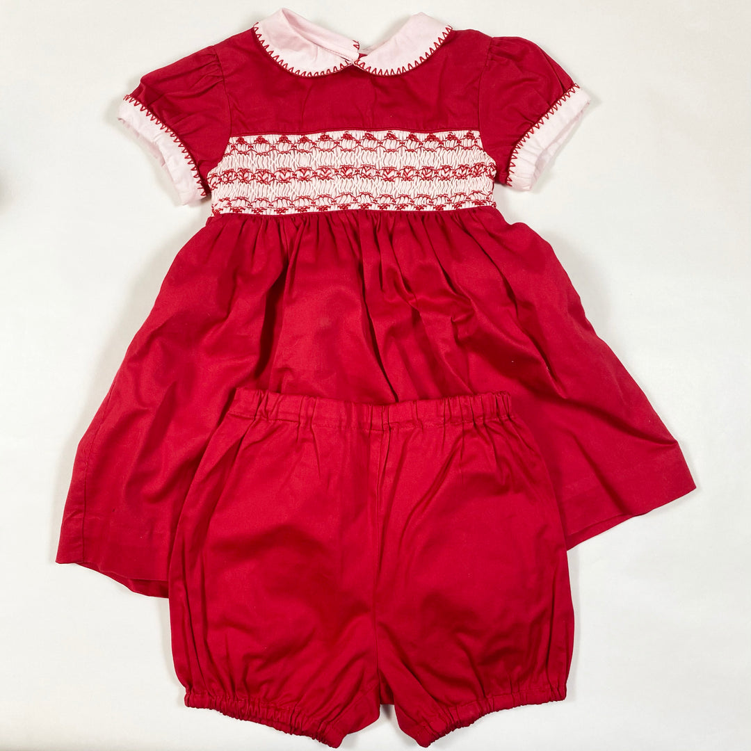 Rachel Riley red dress + bloomer set 12M 1
