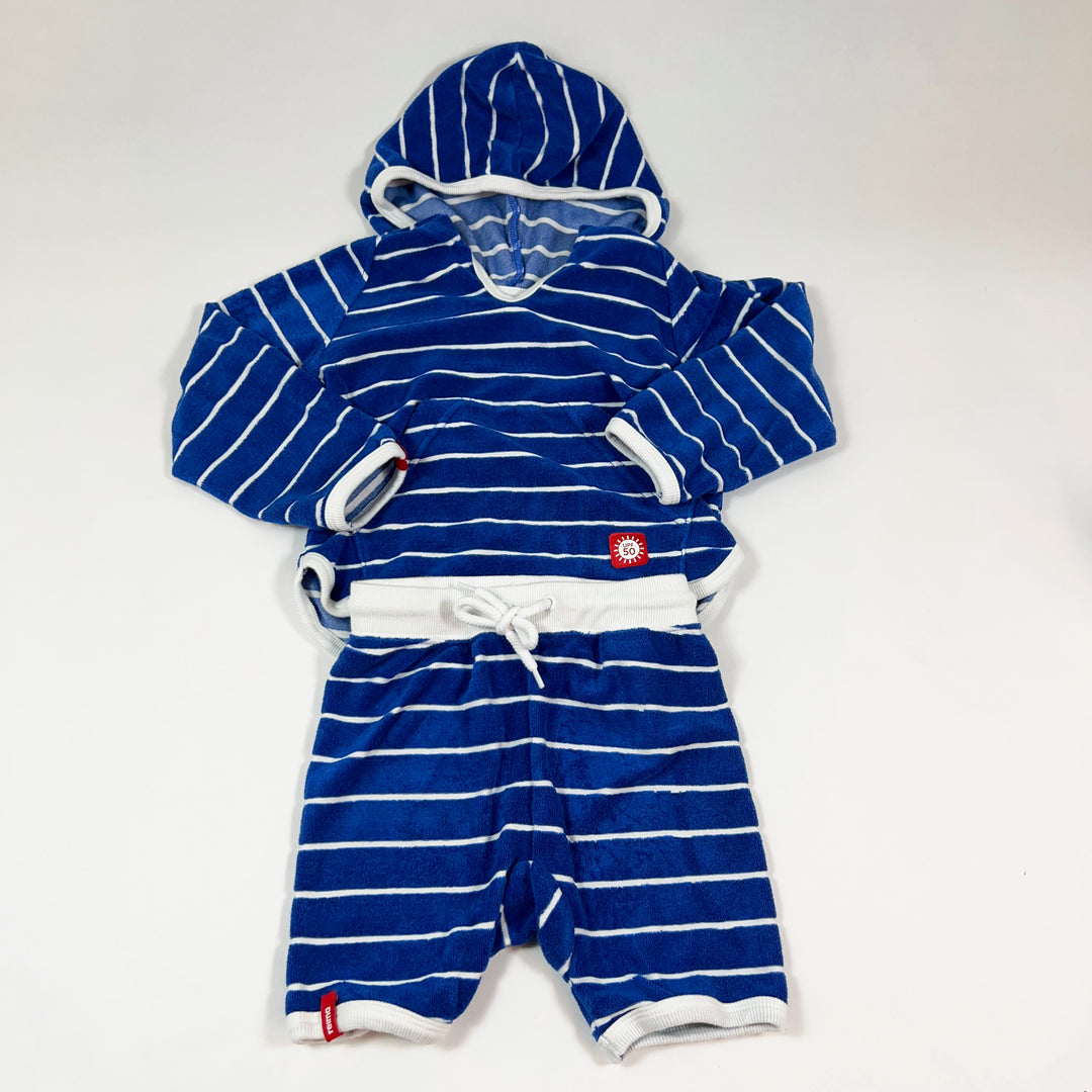 Reima blue terry pullover with hood and shorts set 86cm/18-24 1