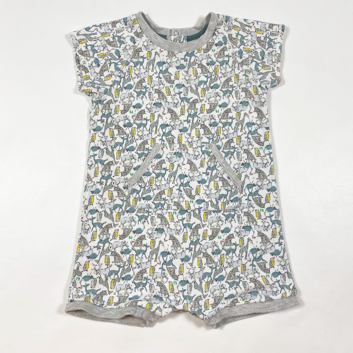 Petit Bateau white animal romper 12M/74 1