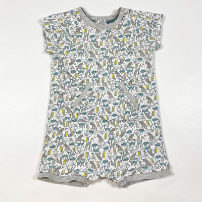 Petit Bateau white animal romper 12M/74 1