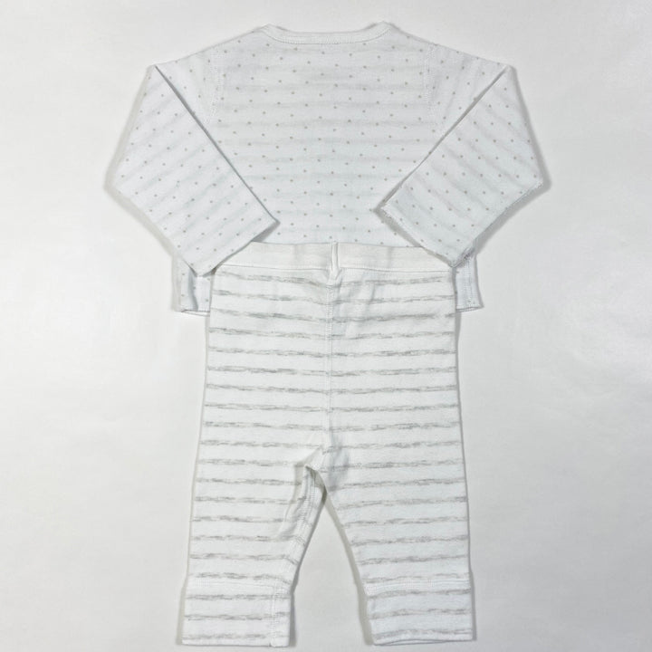 Petit Bateau white reversible top and pants set 6M/67 3