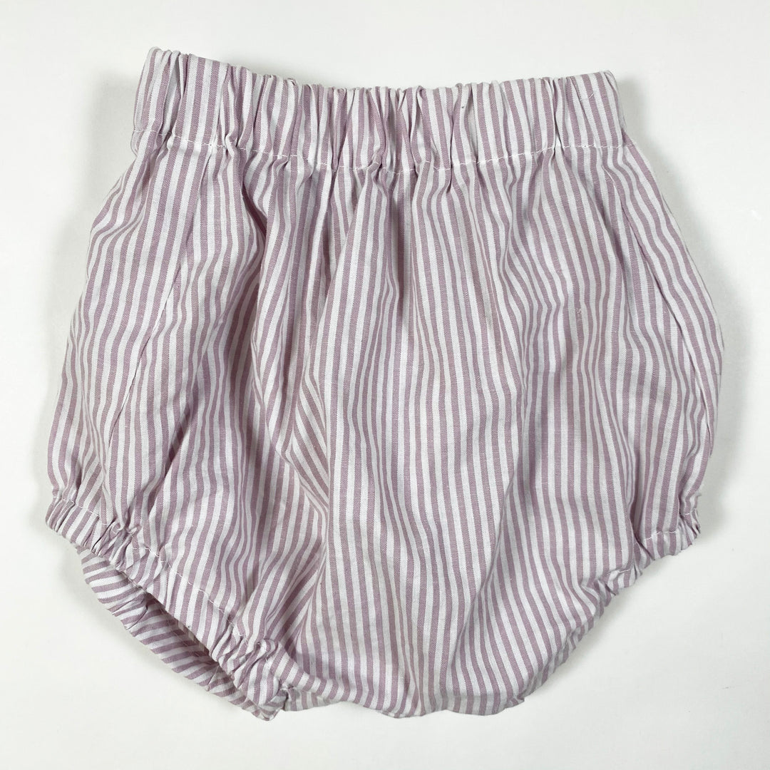 Mother of Pearl Handmade lilac stripe cotton bloomers 18-24M