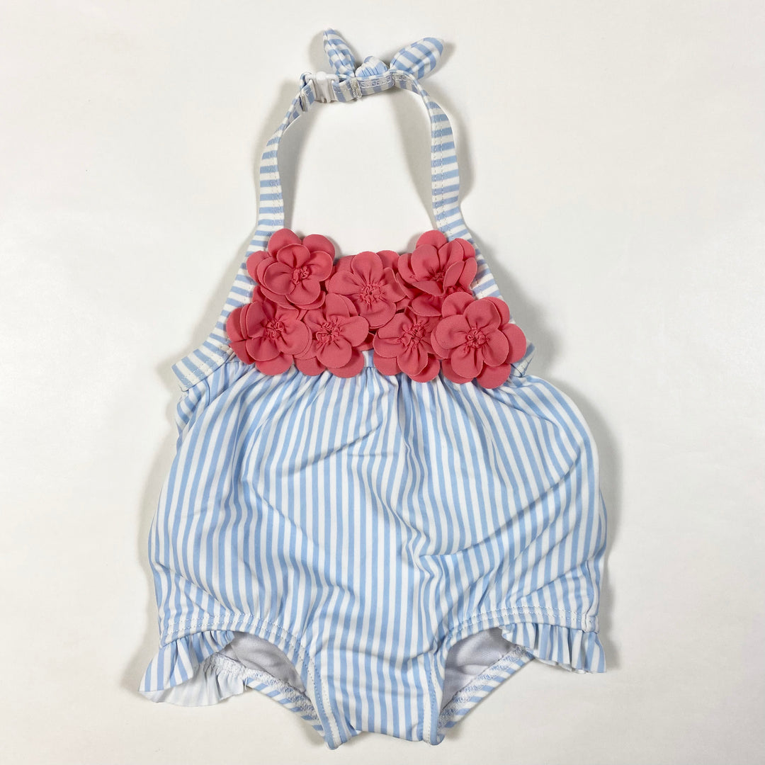 Janie and Jack blue stripe bathing suit 0-3M 1