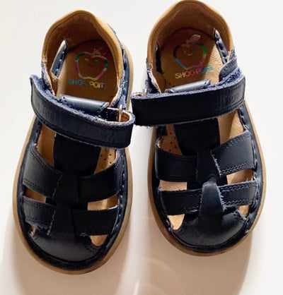 Shoo pom navy leather sandals 23 1