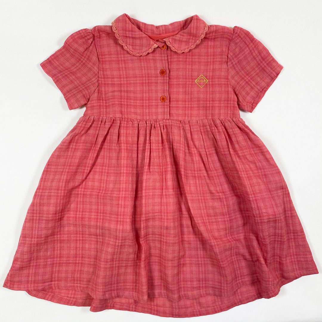 Jelly Mallow pink short-sleeved dress with collar Second Season 18-24M/90