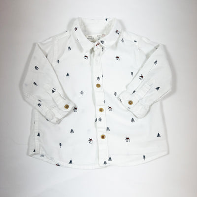Zara white fir tree shirt 3-6M/68 1