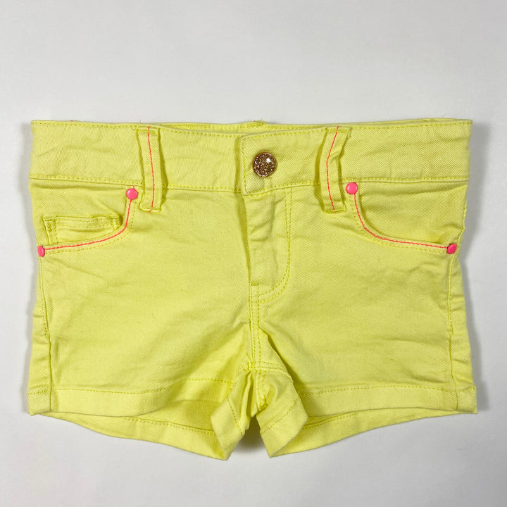Billieblush neon yellow denim shorts with embroidered back pockets 2/86 1