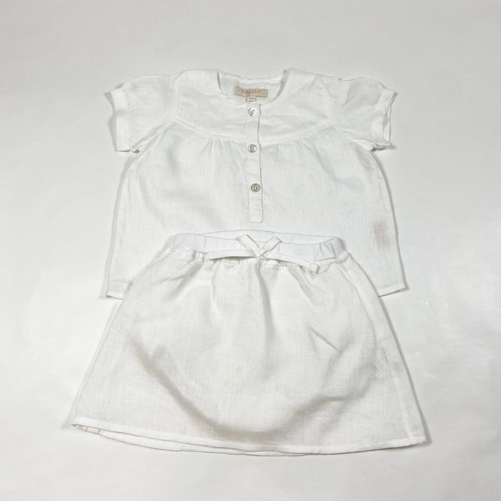 Ovale white linen blouse and skirt 18M 1
