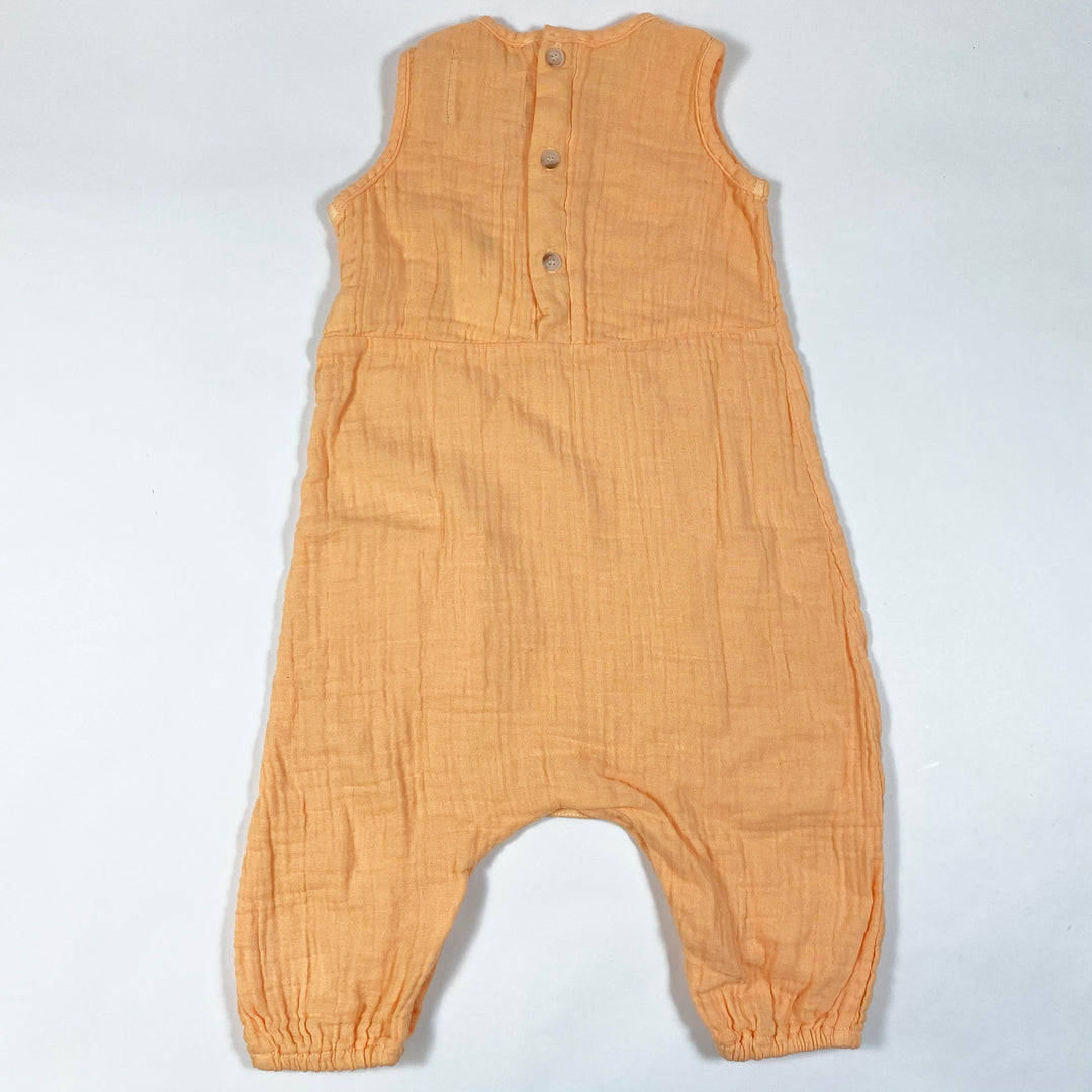 Boy + Girl orange muslin romper Finn Cantaloupe Second Season diff. sizes