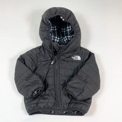 The North Face black/checked reversible down jacket with hood 80cm 1
