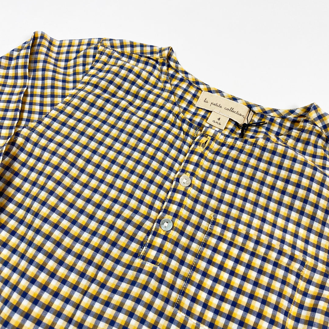 La Petite Collection black/yellow checked shirt 4Y 2