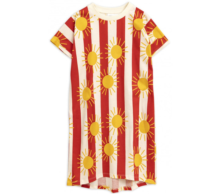 Mini Rodini red long sun stripe dress Second Season 104-110