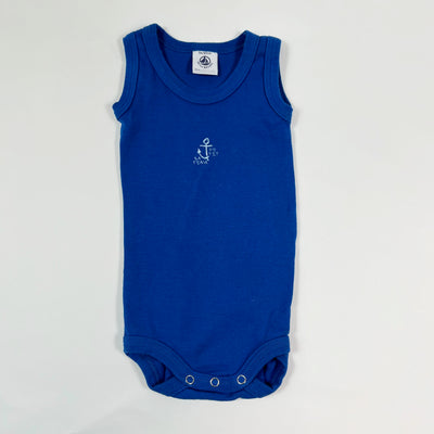 Petit Bateau blue sleeveless body 3M/60 1