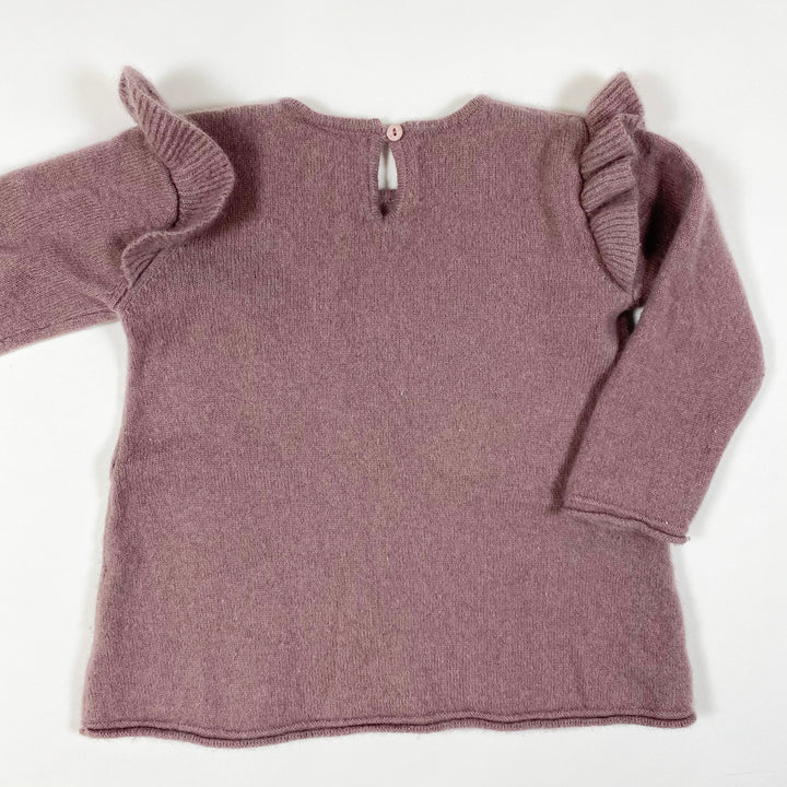 Zara faded purple cashmere tunic with ruffles 9-12M/80