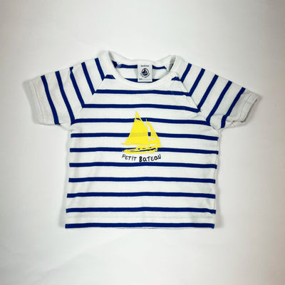 Petit Bateau blue stripd sailboat T-shirt 6M/67 1
