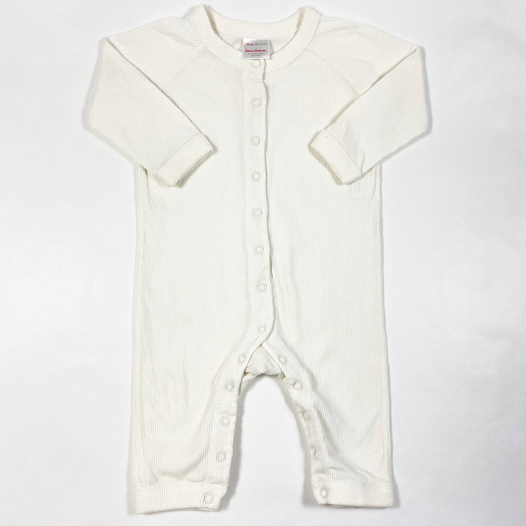 Hanna Andersson ecru rib jumpsuit 70/6-12M 1