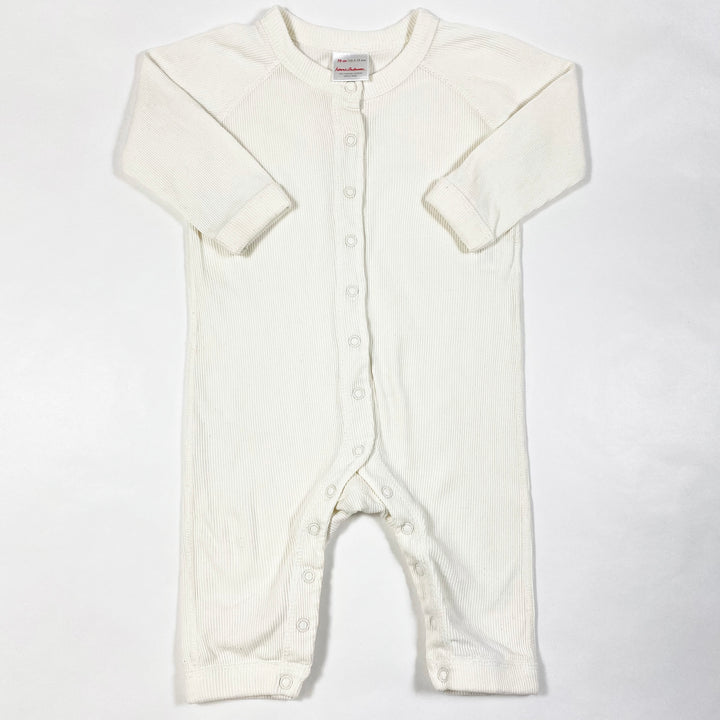 Hanna Andersson ecru rib jumpsuit 70/6-12M 1