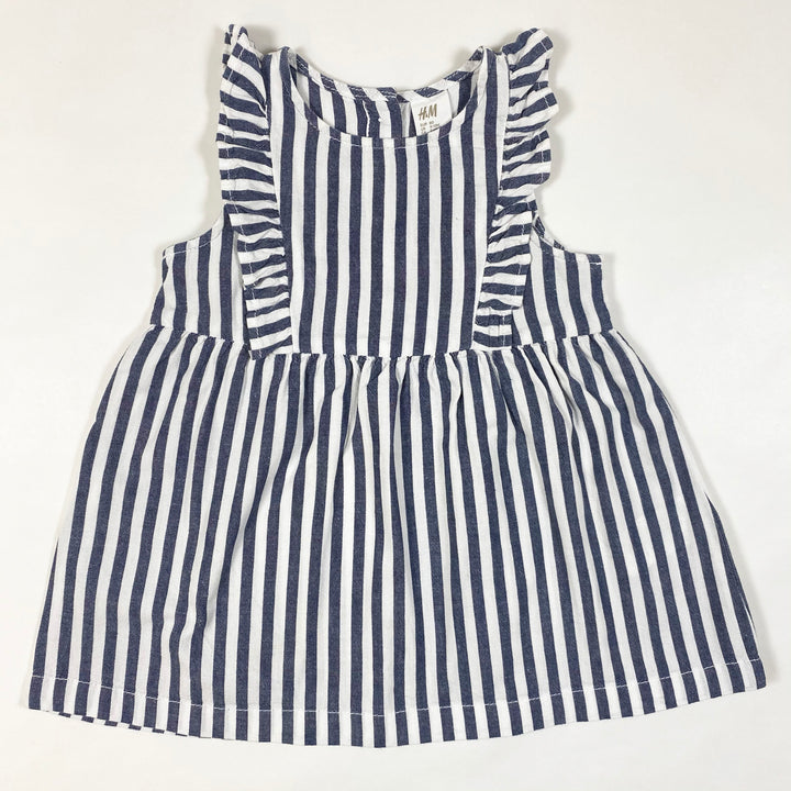 H&M blue striped sleeveless dress 80/9-12M