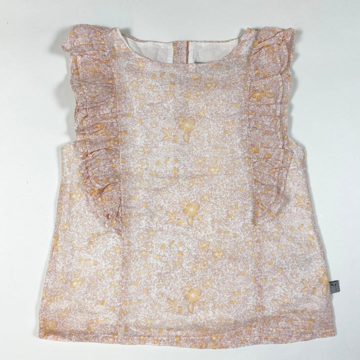 Wheat pastel floral ruffle sleeveless blouse 4Y/104
