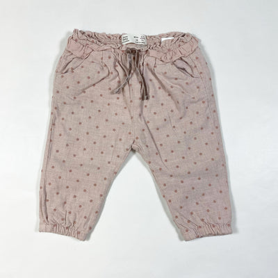 Zara soft lillac polkadots pants with fringes 6-9M/74 1