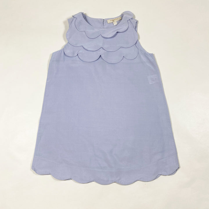 Ovale blue silk blouse dress with petal collar 36M 1