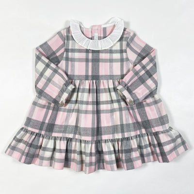 Il Gufo grey/pink check dress 9M 1