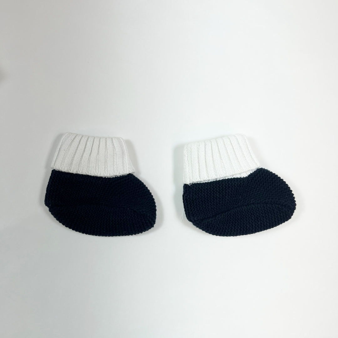 Jacadi navy knit baby booties 18-19 1