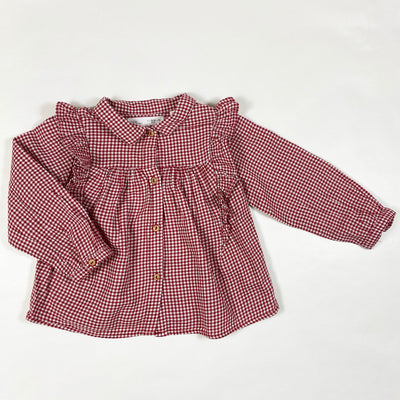 Zara red vichy blouse 18-24M/92 1