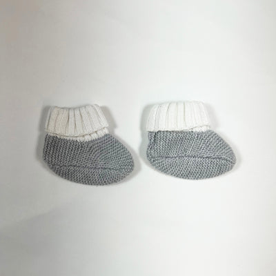 Jacadi grey knit baby booties 16-17 1