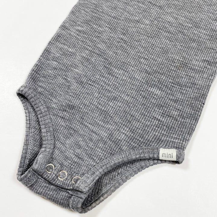 Minimalisma grey rib merino sleeveless body 6-12M 2