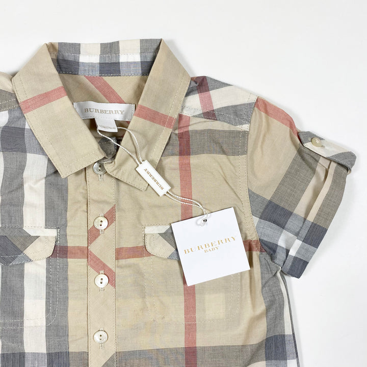 Burberry classic check short-sleeved shirt 12M