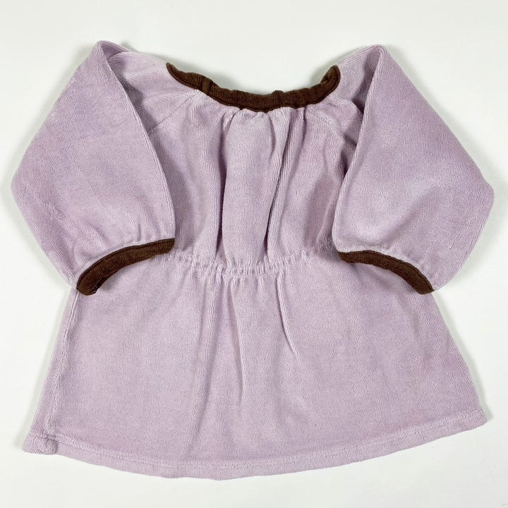 Serendipity Organics light purple french terry tunic with contrasting rims 62-68