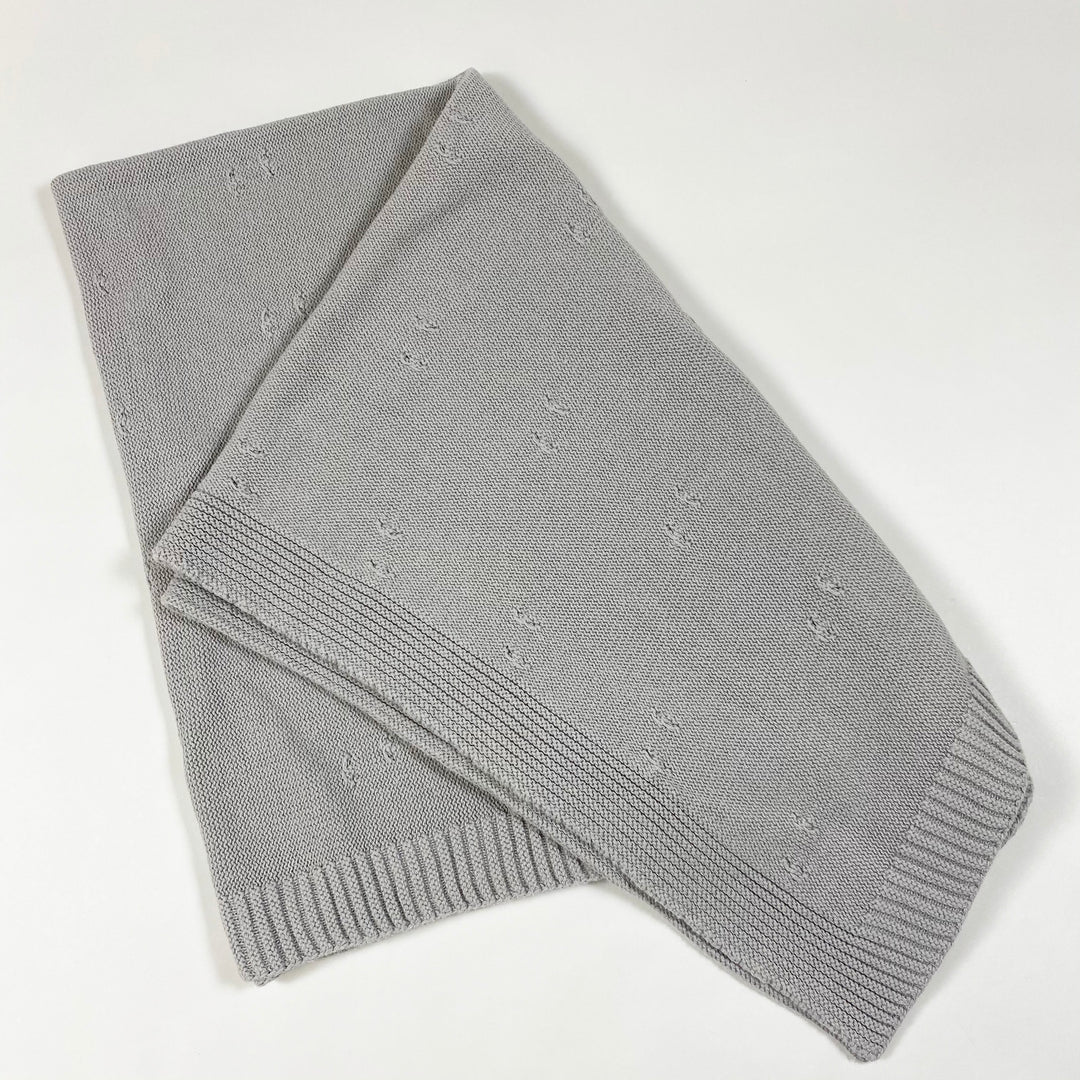 Po de Talco grey cotton knit blanket 77x101cm