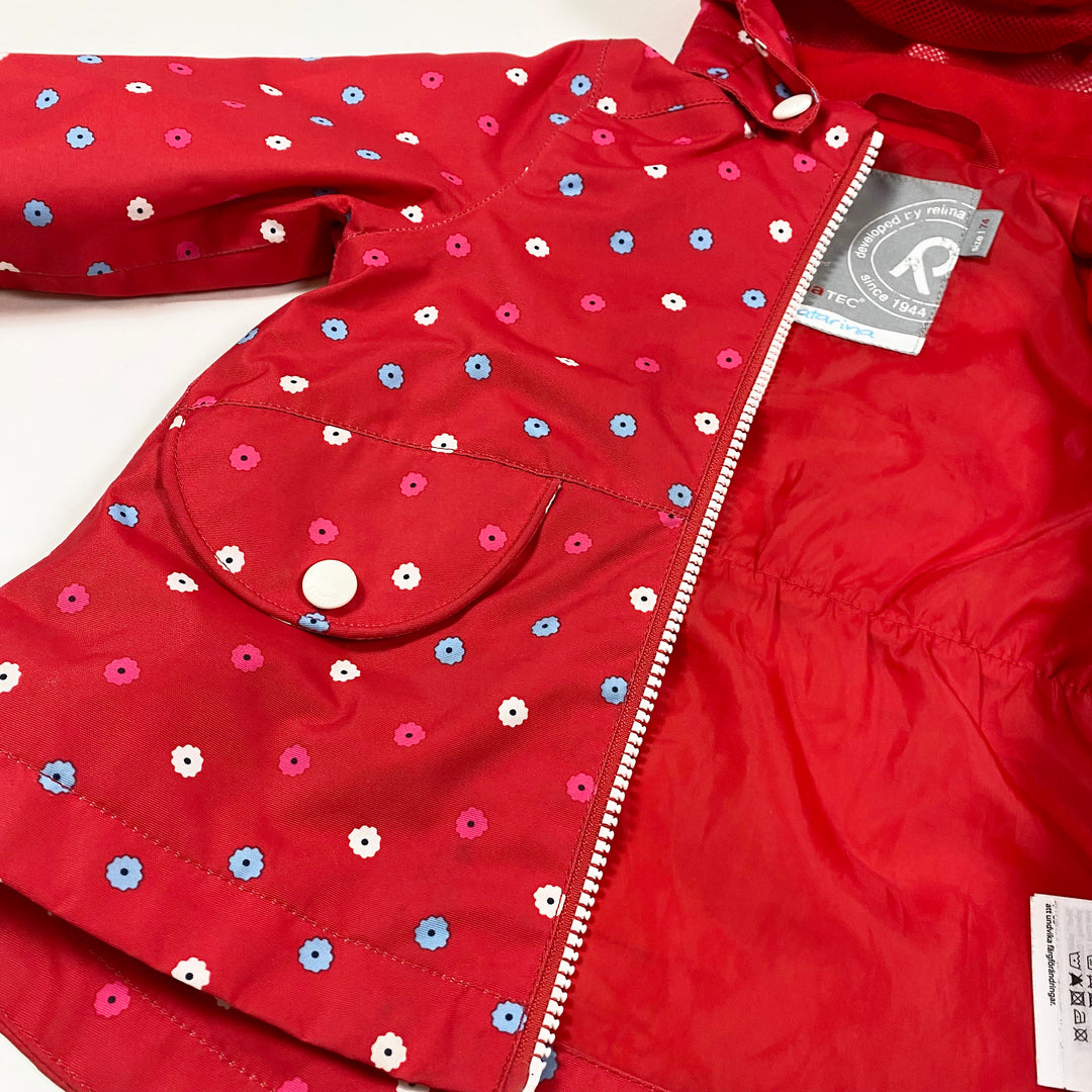 Reima red floral rain jacket 9M/74 2