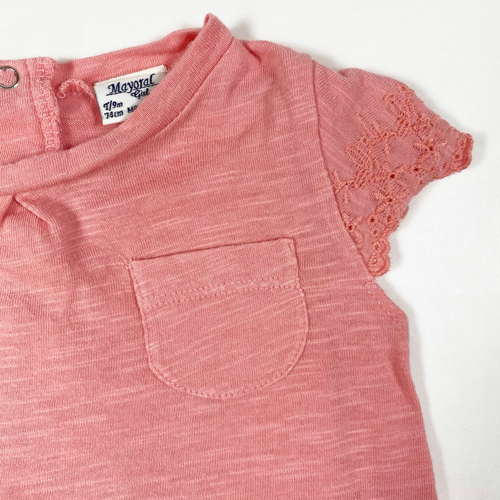 Mayoral pink T-shirt with embroidery 7/9M