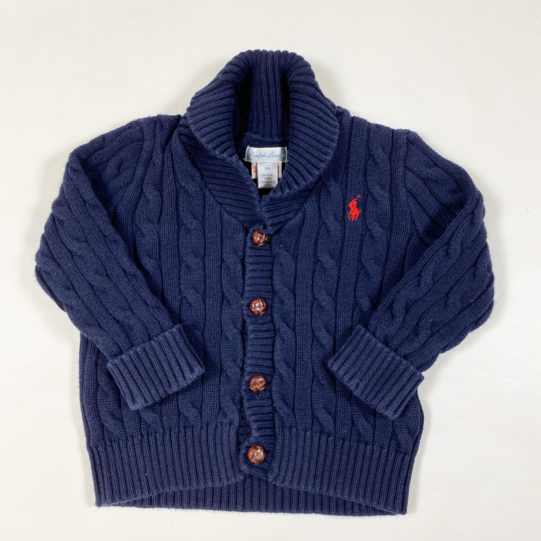 Ralph Lauren navy cable knit cardigan 18M 1