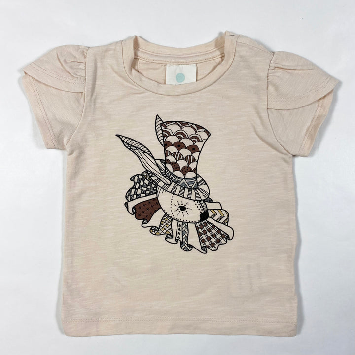 En Fant beige rabbit print t-shirt 68/6M 1