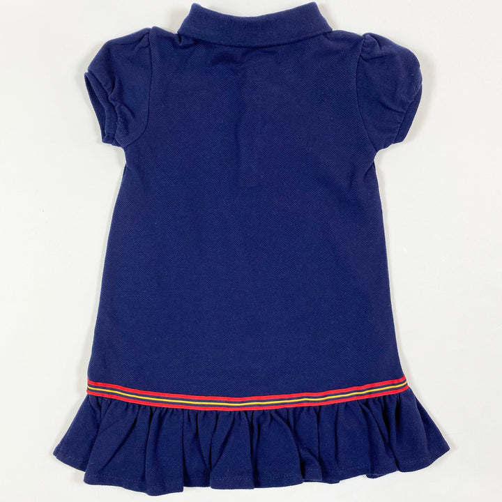 Ralph Lauren navy short-sleeved dress with cheval detail & matching bloomers 24M