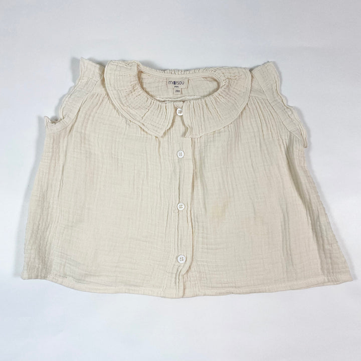 Marsou Paris off-white muslin blouse 24M 1