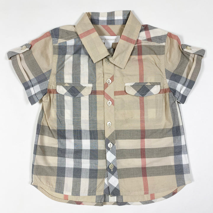Burberry classic check short-sleeved shirt 12M